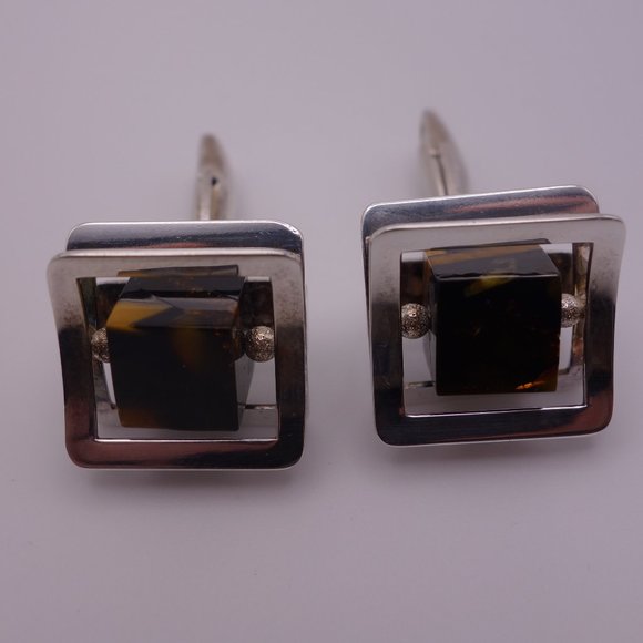 Sno of Sweden 925 Silver Cuff Links - Picture 2 of 16